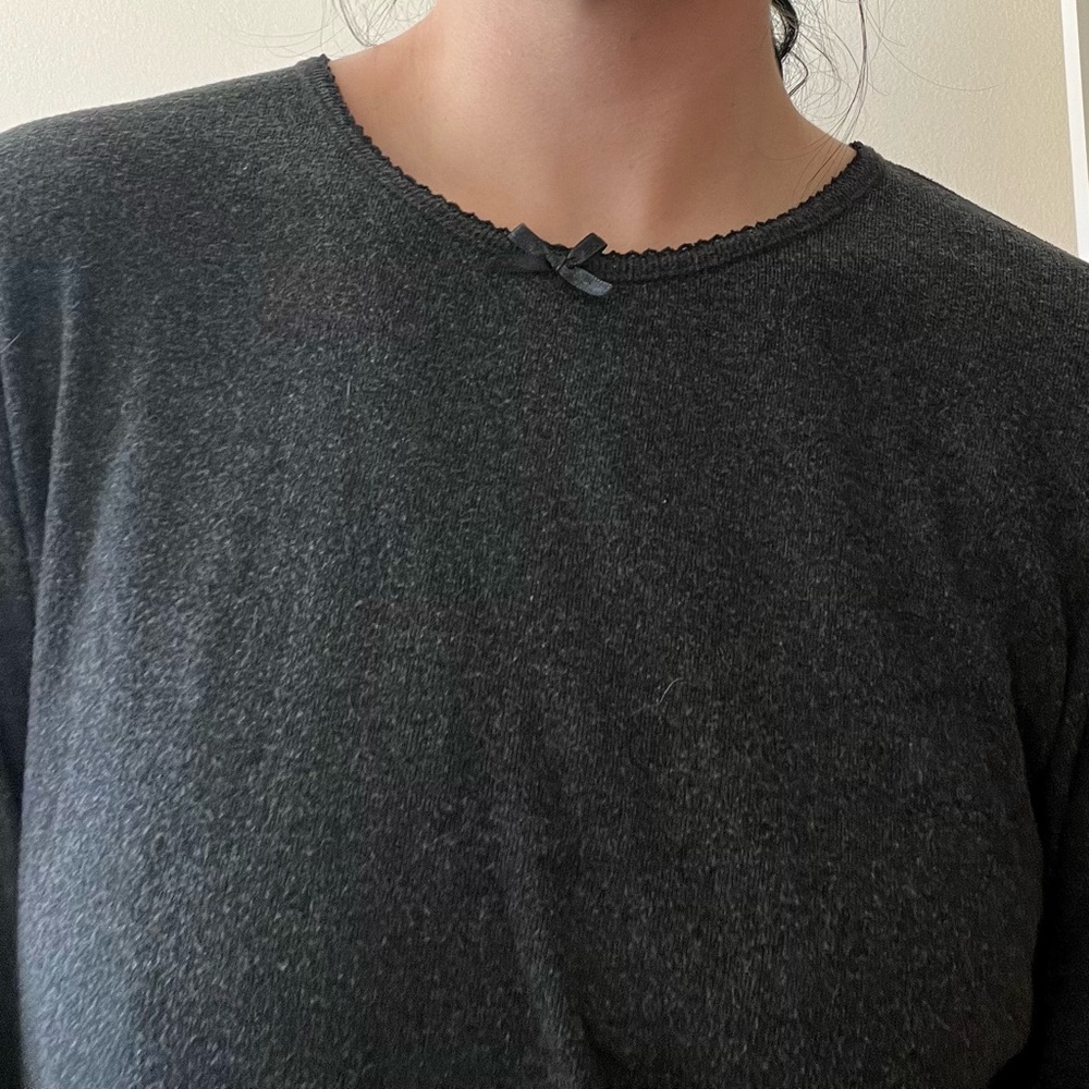 Vintage Gray Bow Women's Top